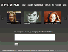 Tablet Screenshot of crimeinmind.com